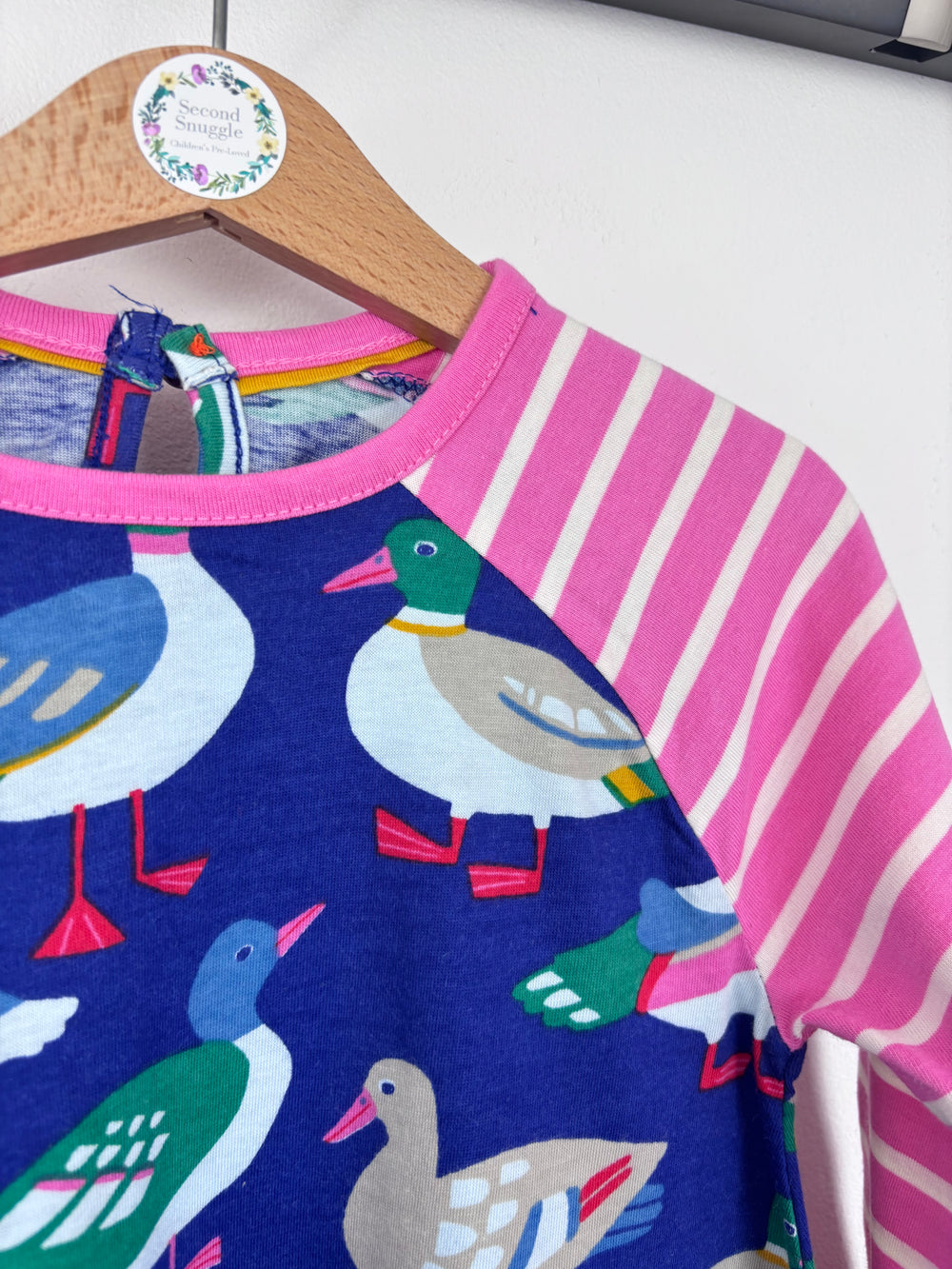 Boden Duck Print Dress with Stripes 3–4 Years-Dresses-Second Snuggle Preloved