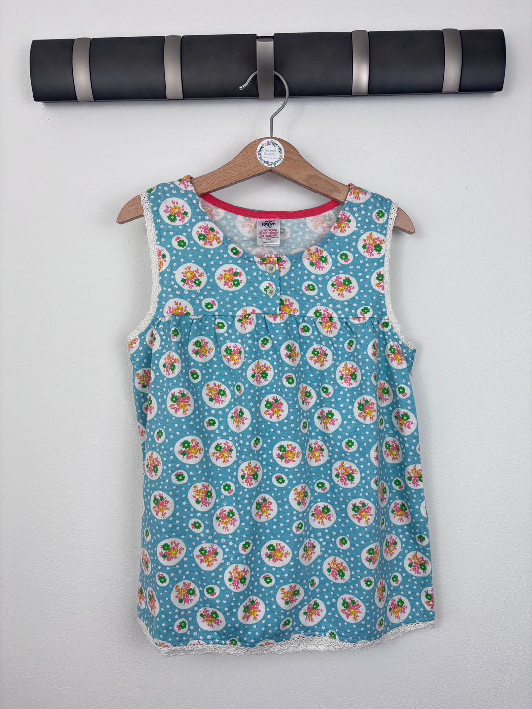 Mini Boden Blue Sleeveless Floral Top 7–8 Years-Tops-Second Snuggle Preloved