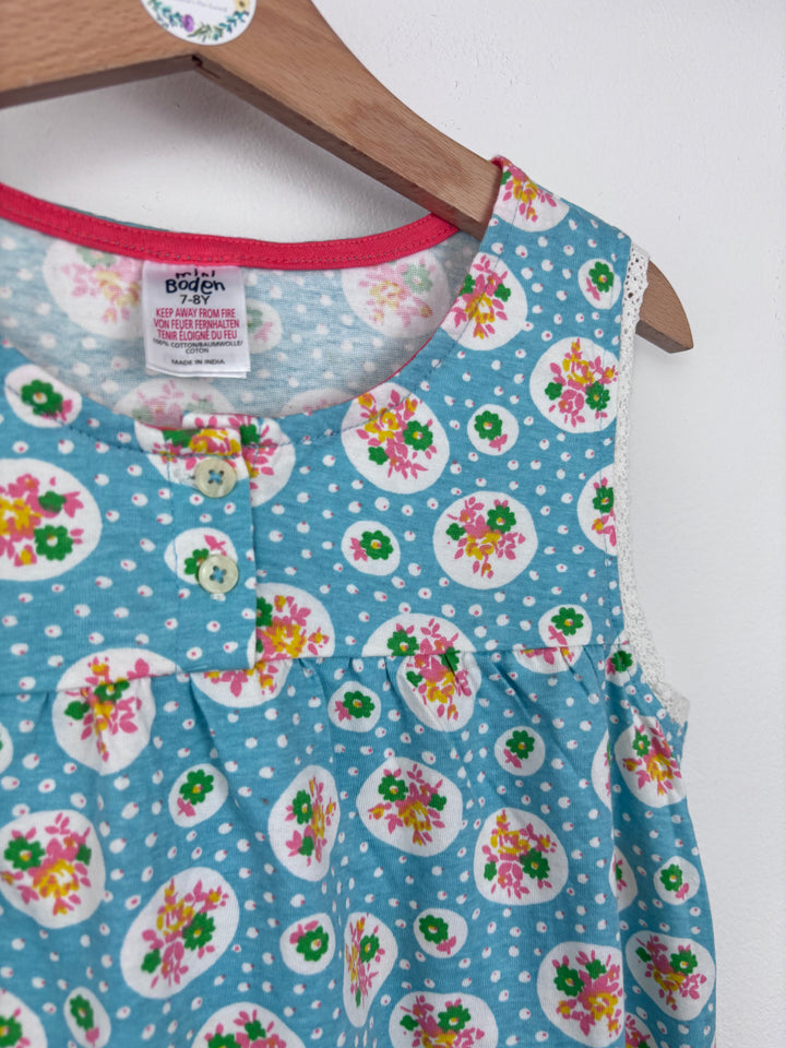 Mini Boden Blue Sleeveless Floral Top 7–8 Years-Tops-Second Snuggle Preloved