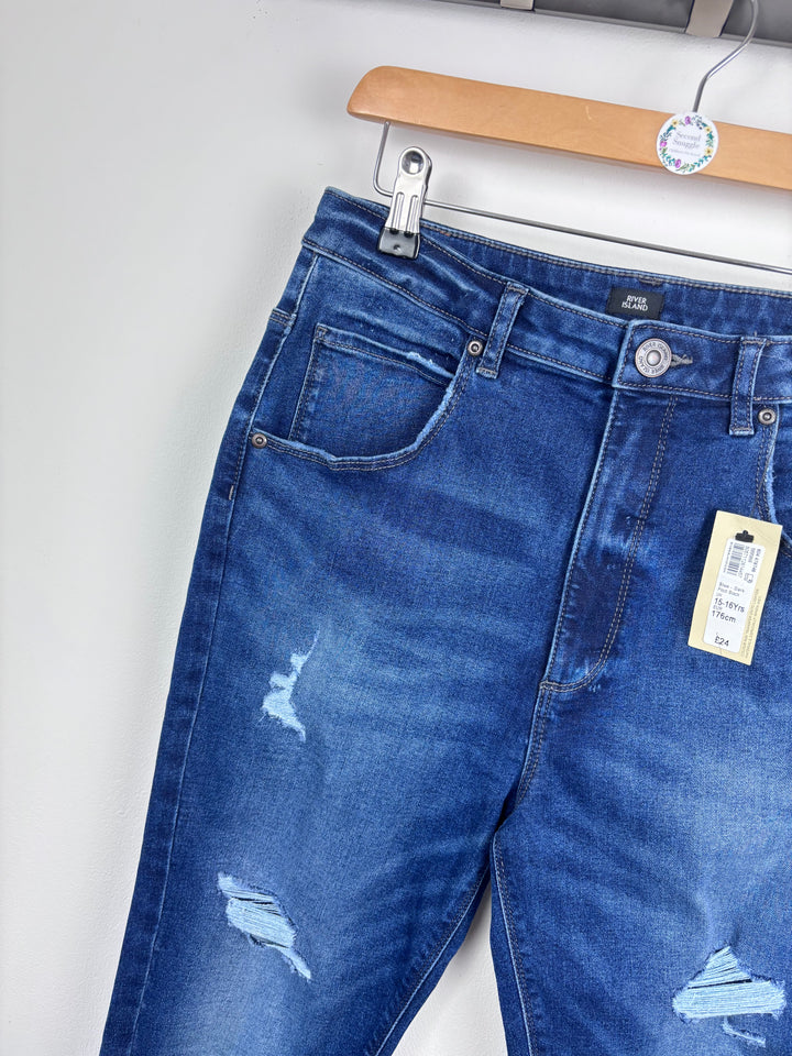 River Island Ollie Spray On Jeans 15–16 Years-Trousers-Second Snuggle Preloved