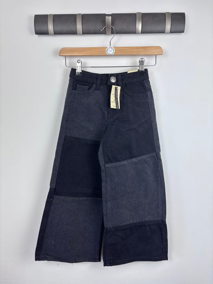 River Island Patchwork Wide Leg Jeans 5 Years-Trousers-Second Snuggle Preloved