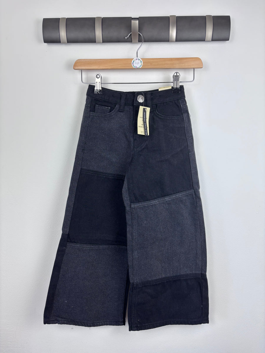 River Island Patchwork Wide Leg Jeans 5 Years-Trousers-Second Snuggle Preloved