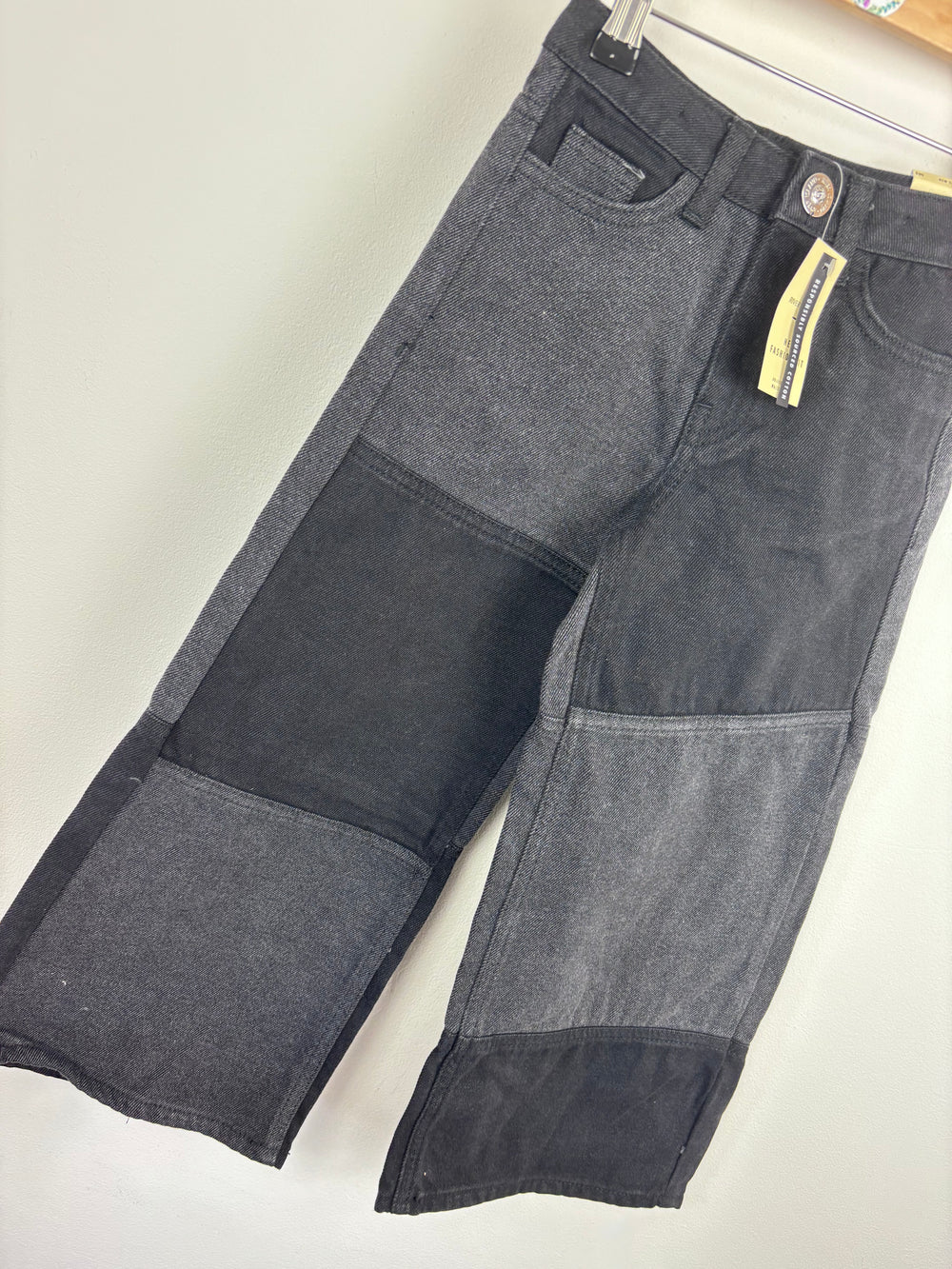 River Island Patchwork Wide Leg Jeans 5 Years-Trousers-Second Snuggle Preloved