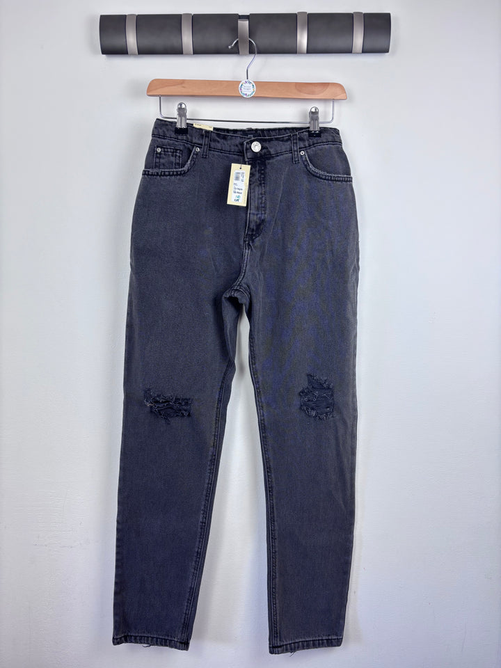 River Island Black Ripped Jeans 13–14 Years-Trousers-Second Snuggle Preloved