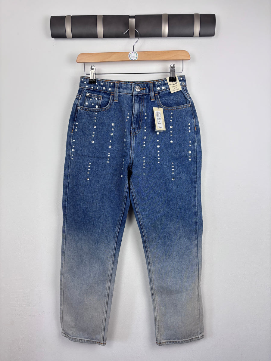 River Island Studded Blue Jeans 11 Years-Trousers-Second Snuggle Preloved