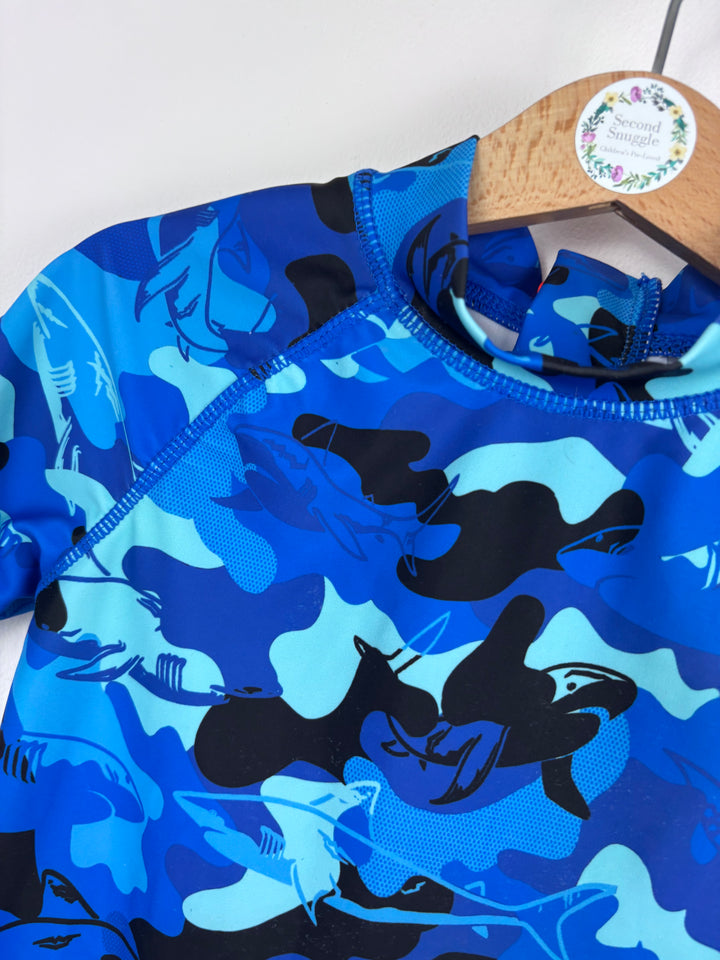 Next Shark Rash Vest & Swim Shorts Set 3–4 Years-Swimming-Second Snuggle Preloved