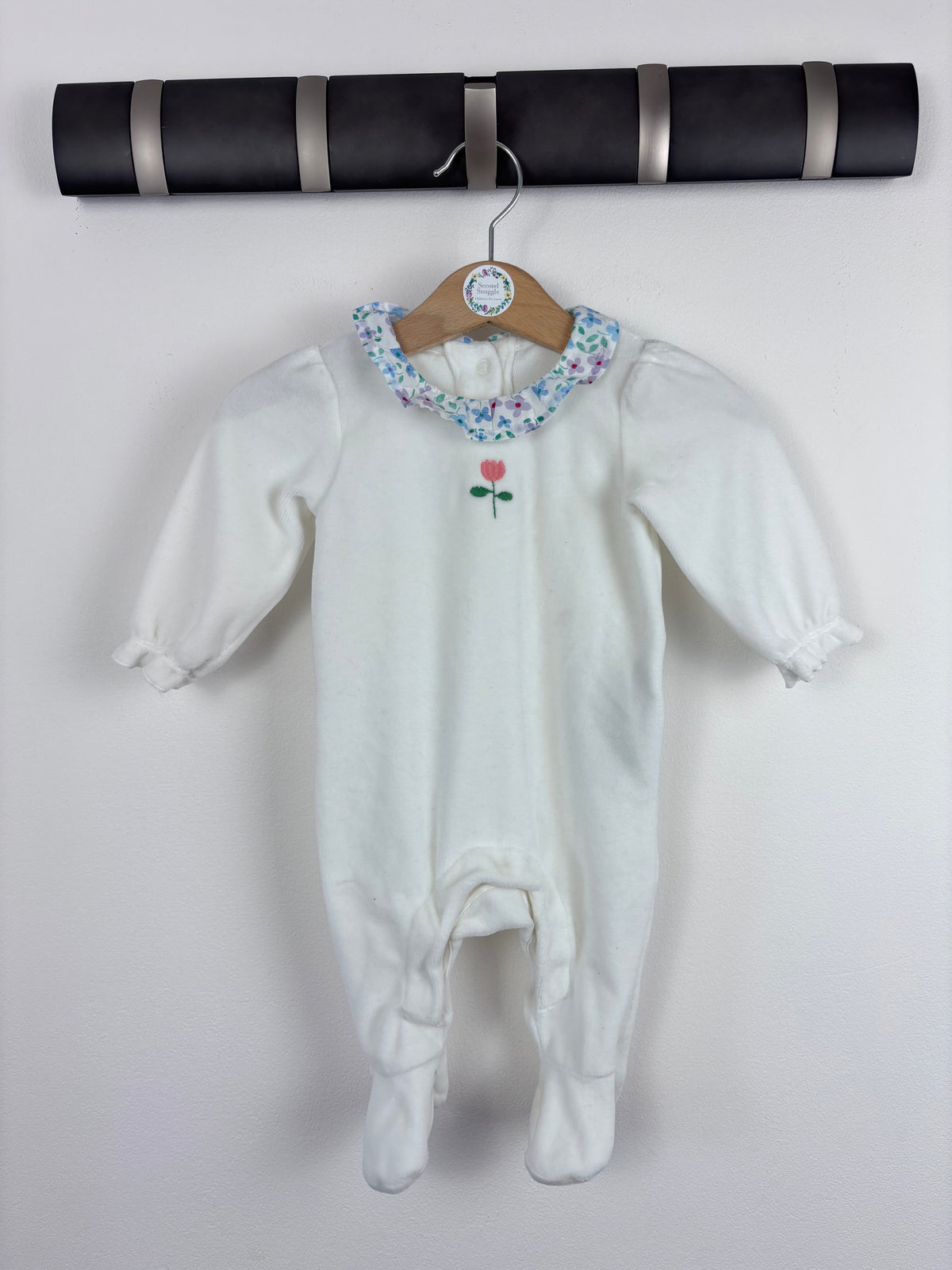 M&S Embroidered Sleepsuit 0–3 Months-Sleepsuits-Second Snuggle Preloved