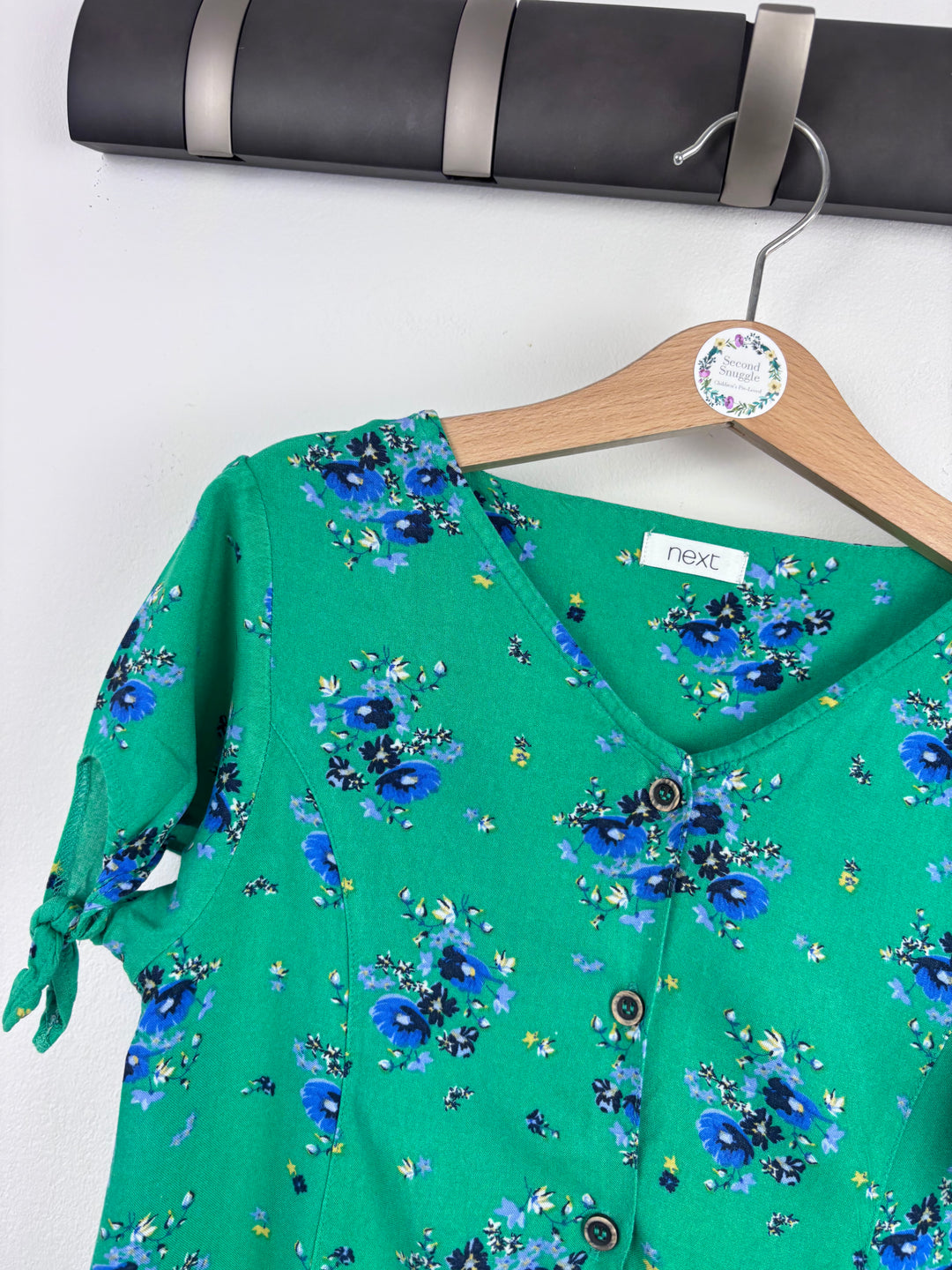 Next Green Floral Dress 9 Years-Dresses-Second Snuggle Preloved