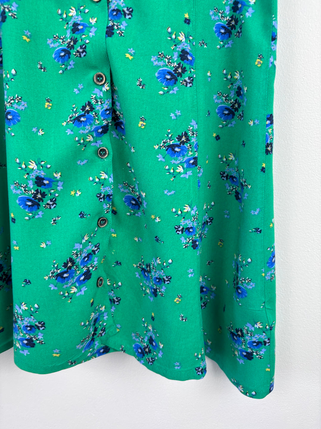 Next Green Floral Dress 9 Years-Dresses-Second Snuggle Preloved