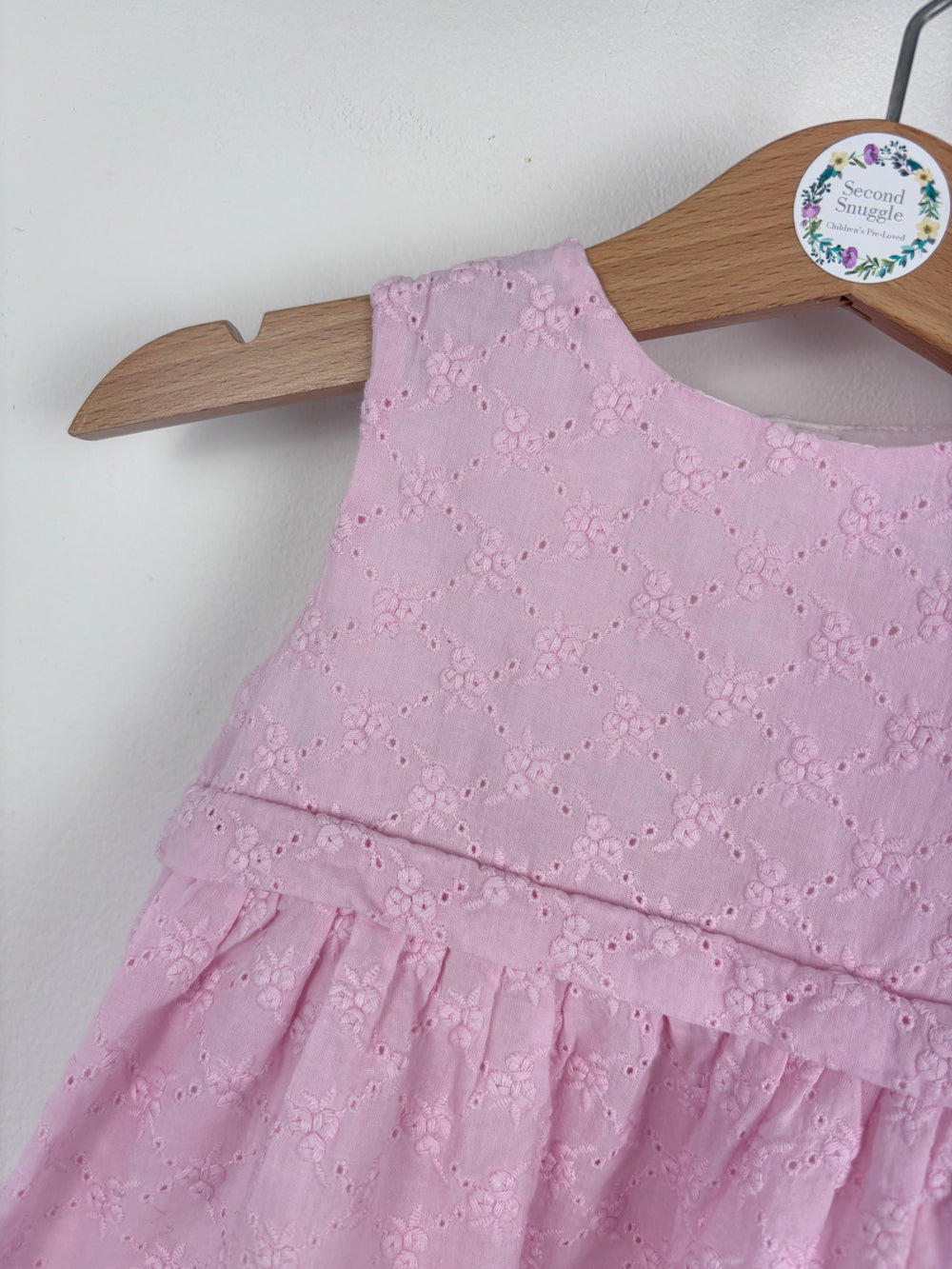 The Little White Company Pink Broderie Dress 6-9 Months-Dresses-Second Snuggle Preloved