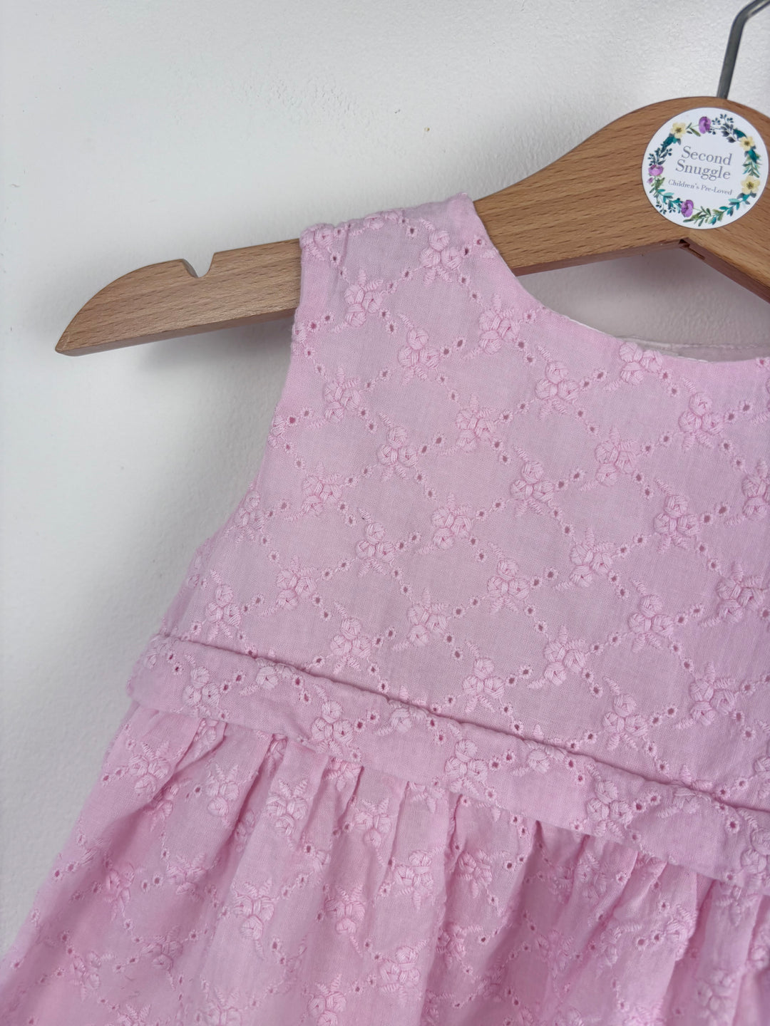 The Little White Company Pink Broderie Dress 6-9 Months-Dresses-Second Snuggle Preloved