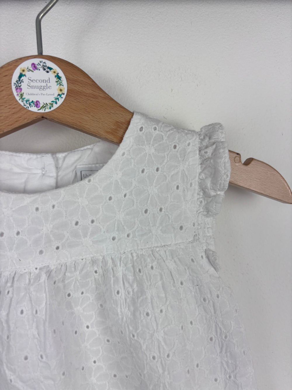 The Little White Company White Broderie Romper 6-9 Months-Rompers-Second Snuggle Preloved