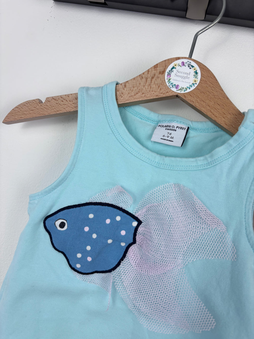 Polarn O. Pyret Blue Animal Print Vests 6-9 Months-Tops-Second Snuggle Preloved