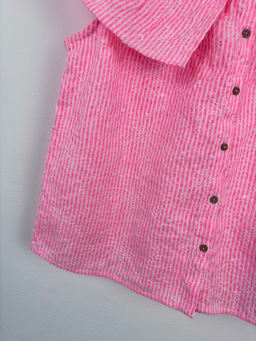 M&S Pink and White Stripe Off Shoulder Top 11-12 Years-Tops-Second Snuggle Preloved