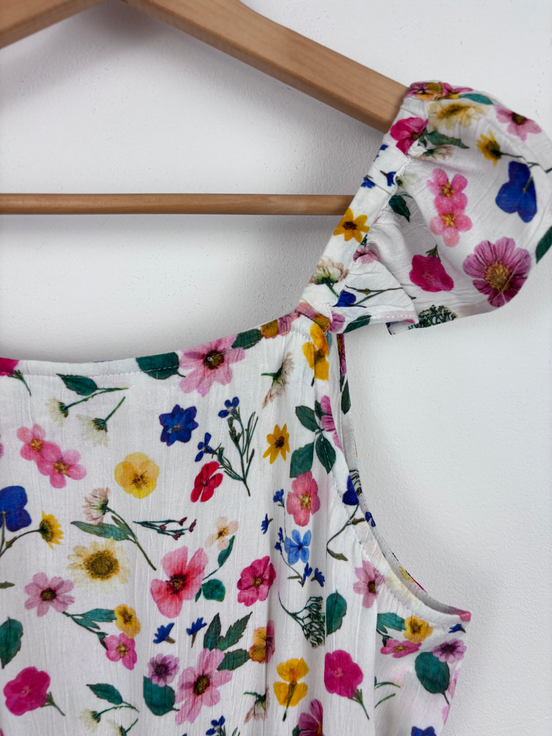 M&S White Floral Ruffle Playsuit 13-14 Years-Play Suits-Second Snuggle Preloved