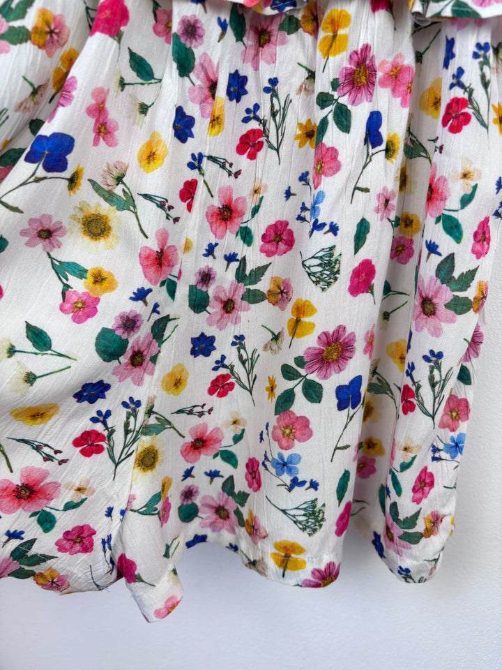 M&S White Floral Ruffle Playsuit 13-14 Years-Play Suits-Second Snuggle Preloved