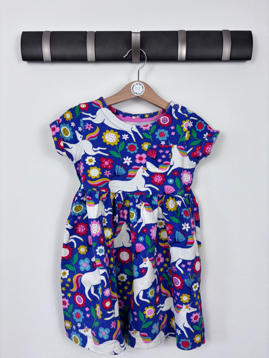 Mini Boden Unicorn Print Jersey Dress 3-4 Years-Dresses-Second Snuggle Preloved