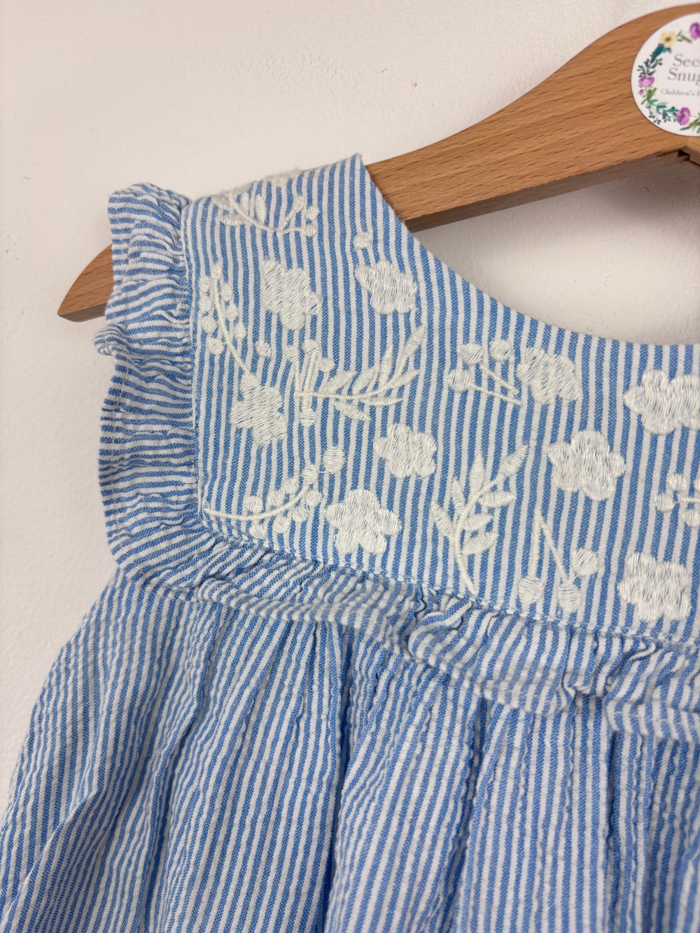 Baby Boden Blue Embroidered Summer Dress With Bloomers 3-4 Years-Dresses-Second Snuggle Preloved