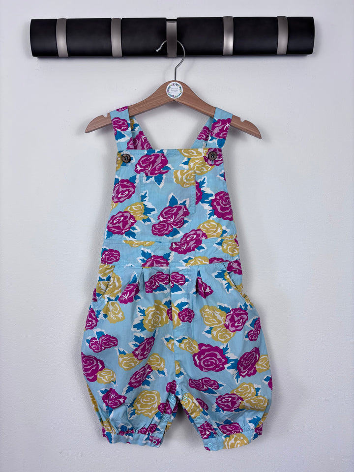Kite Blue Rose Print Dungarees 3-4 Years-Dungarees-Second Snuggle Preloved