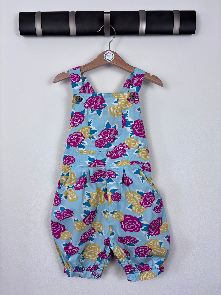 Kite Blue Rose Print Dungarees 3-4 Years-Dungarees-Second Snuggle Preloved