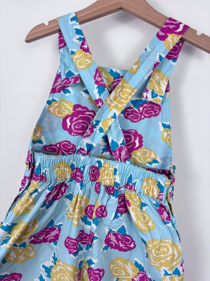 Kite Blue Rose Print Dungarees 3-4 Years-Dungarees-Second Snuggle Preloved