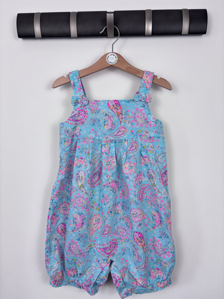 Monsoon Blue Paisley Print Romper 3-4 Years-Play Suits-Second Snuggle Preloved
