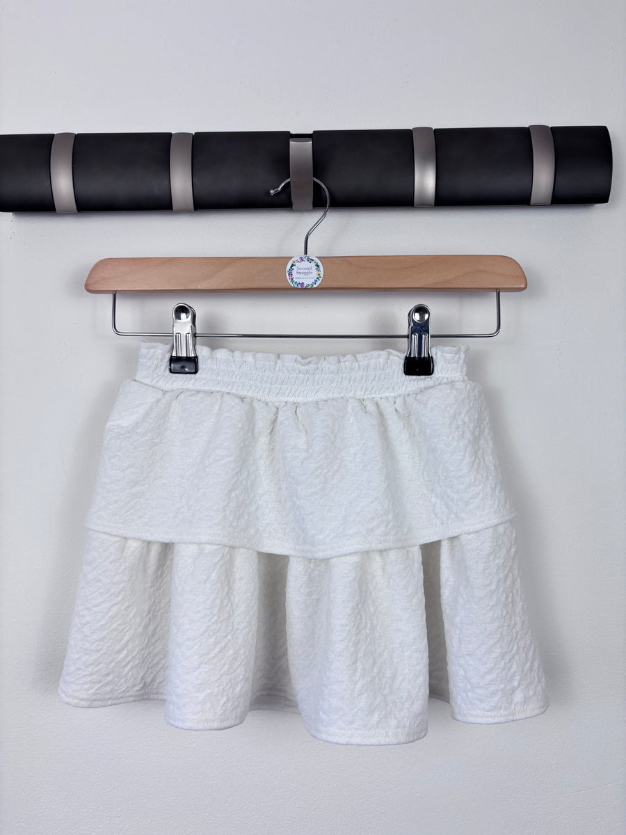 River Island White Textured Tiered Skirt 3-4 Years-Skirts-Second Snuggle Preloved