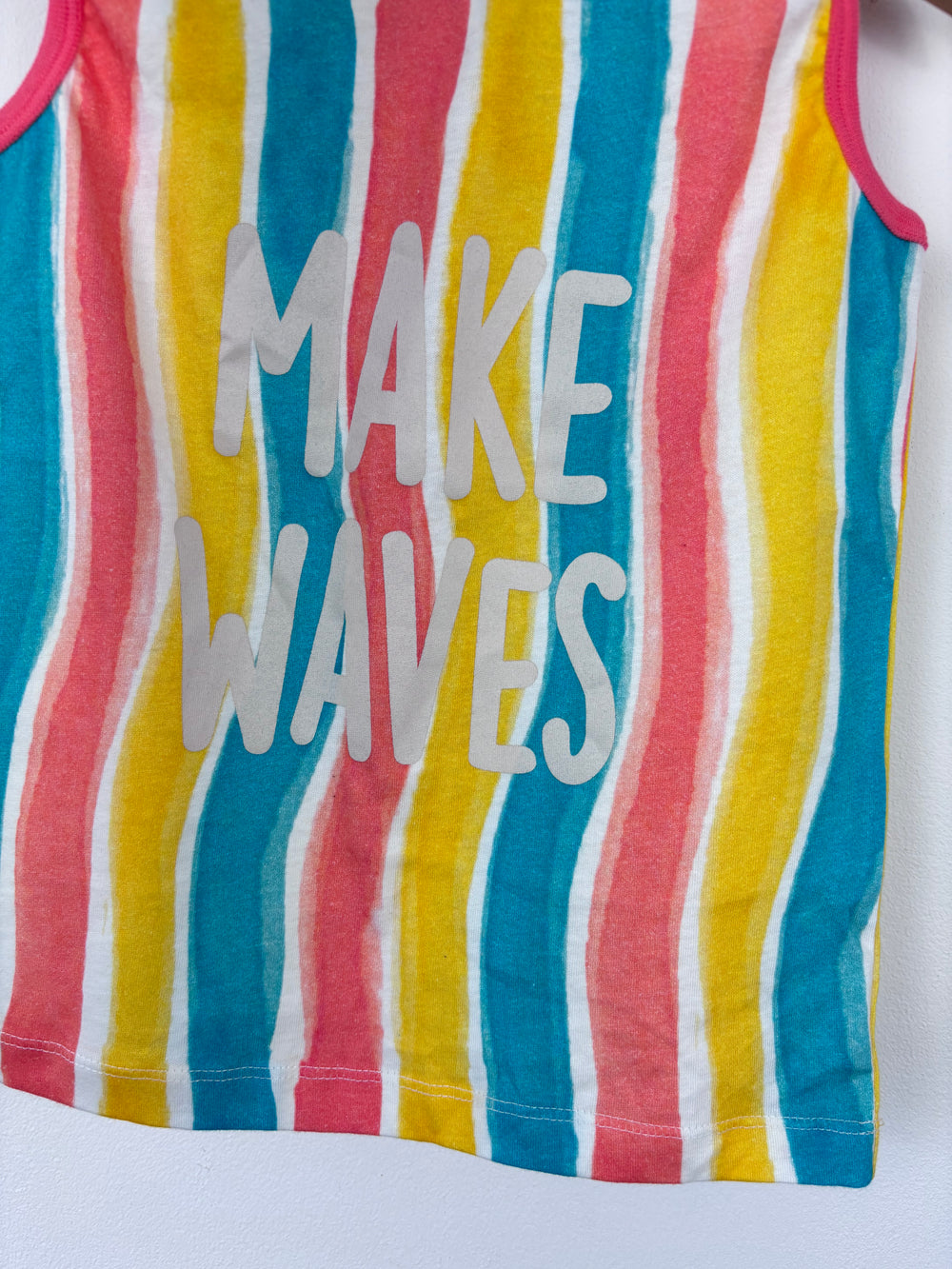 Lucy & Sam Organic Cotton Rainbow Striped Vest Top 3-4 Years-Tops-Second Snuggle Preloved