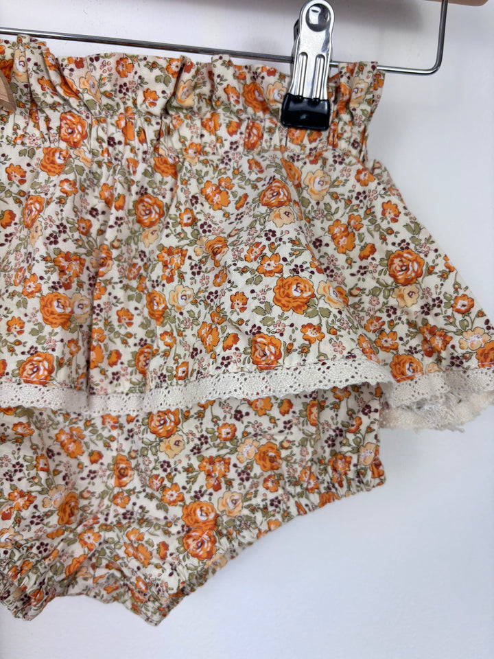Dolly Wears Floral Strappy Romper And Ruffle Bloomers Set 3-4 Years-Rompers-Second Snuggle Preloved