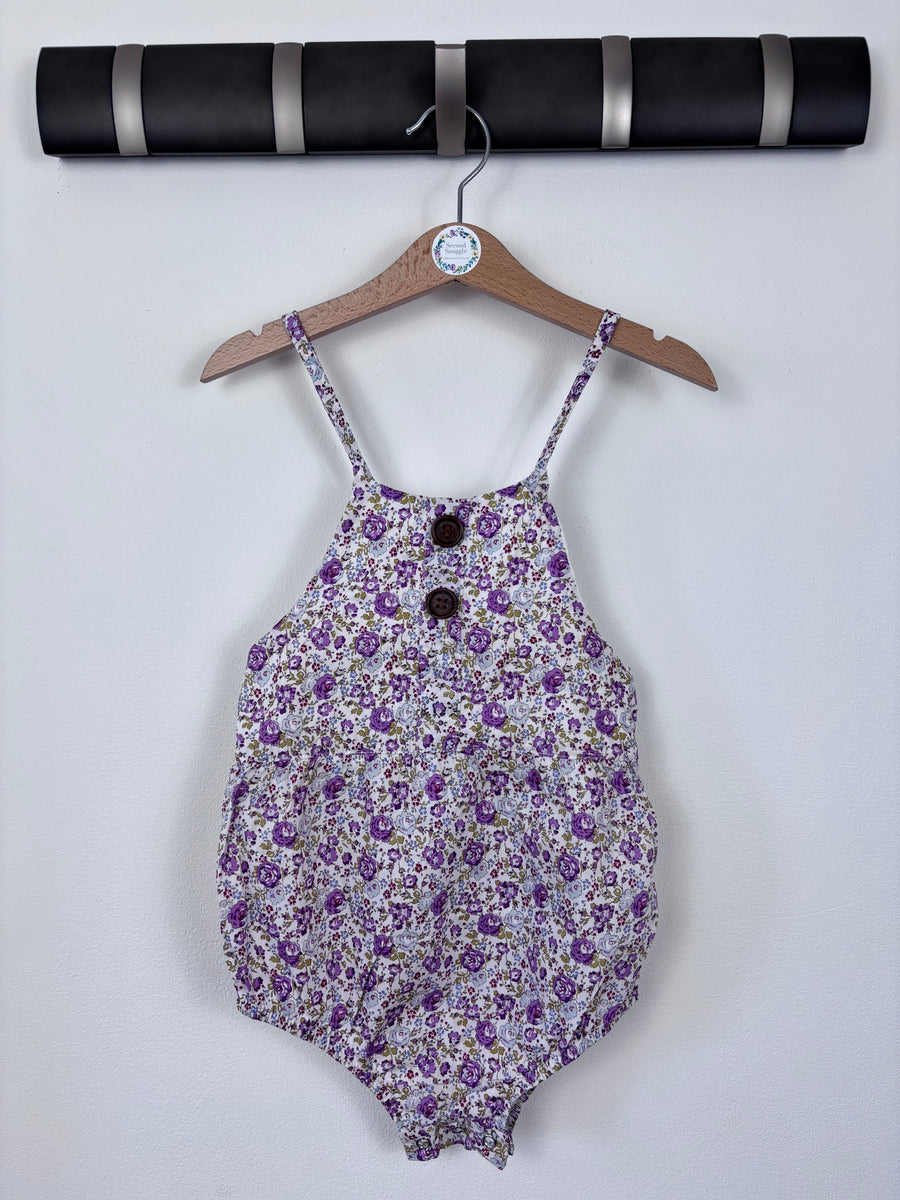 Dolly Wears Purple Floral Strappy Romper 3-4 Years-Rompers-Second Snuggle Preloved