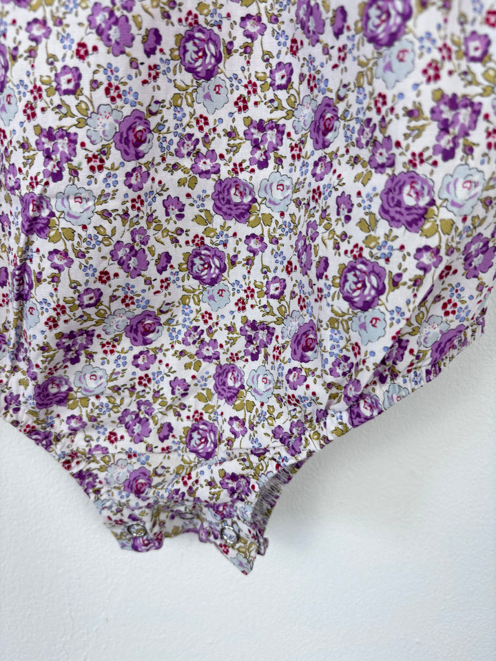 Dolly Wears Purple Floral Strappy Romper 3-4 Years-Rompers-Second Snuggle Preloved
