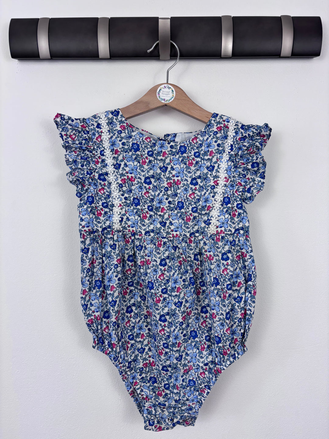 Dolly Wears Blue Floral Romper 3-4 Years-Rompers-Second Snuggle Preloved