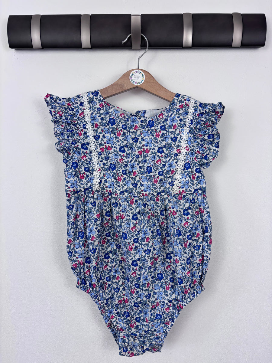 Dolly Wears Blue Floral Romper 3-4 Years-Rompers-Second Snuggle Preloved