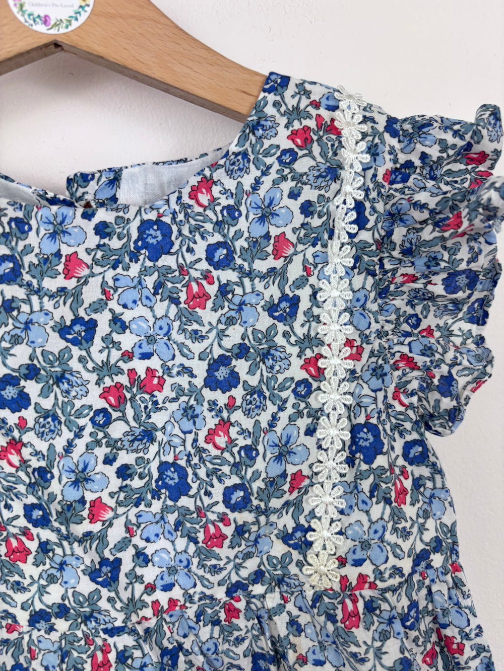 Dolly Wears Blue Floral Romper 3-4 Years-Rompers-Second Snuggle Preloved