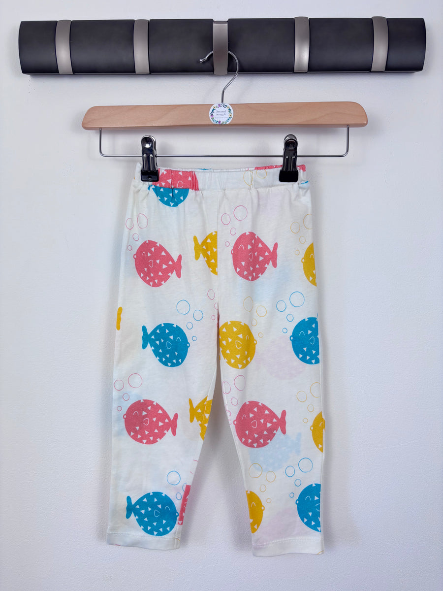 Lucy & Sam Colourful Fish Print Leggings 3-4 Years-Leggings-Second Snuggle Preloved