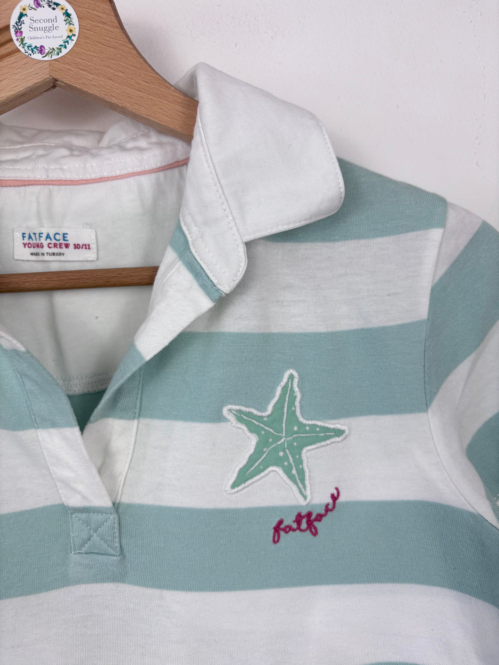 Fat Face Striped Polo Shirt 10-11 Years-Tops-Second Snuggle Preloved