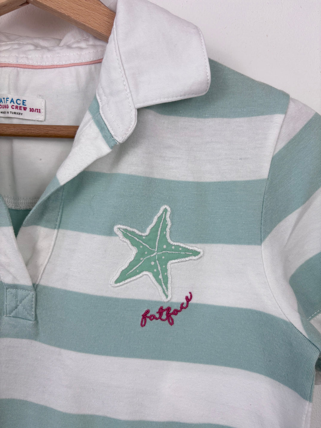 Fat Face Striped Polo Shirt 10-11 Years-Tops-Second Snuggle Preloved