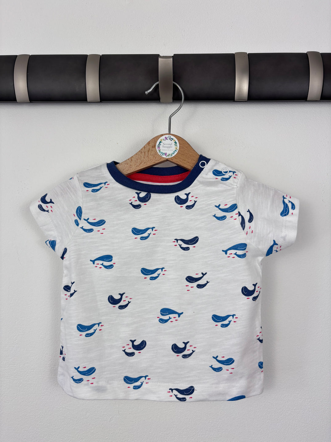 Baby Boden Whale Print T-Shirt 3-6 Months-Tops-Second Snuggle Preloved