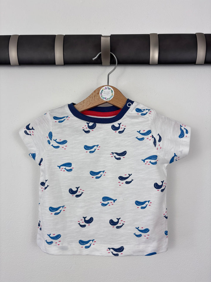 Baby Boden Whale Print T-Shirt 3-6 Months-Tops-Second Snuggle Preloved