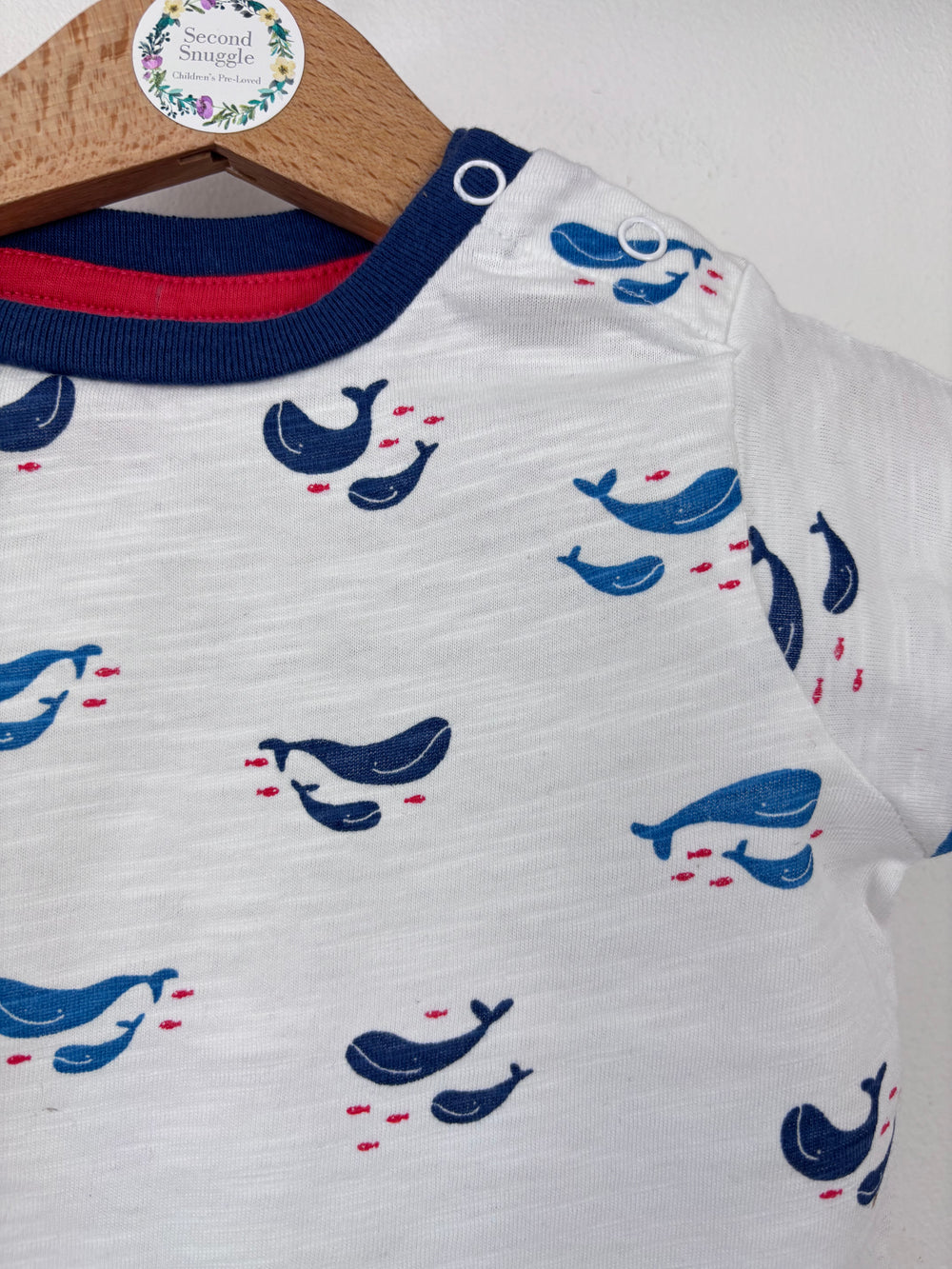 Baby Boden Whale Print T-Shirt 3-6 Months-Tops-Second Snuggle Preloved
