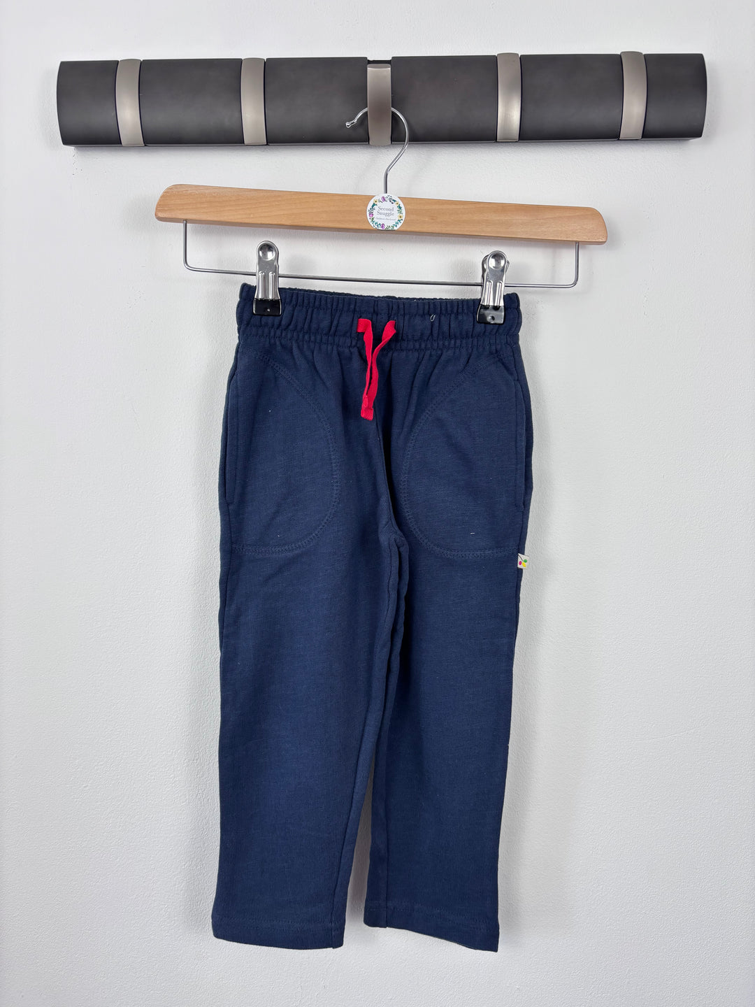 Frugi Navy Drawstring Joggers 18-24 Months-Trousers-Second Snuggle Preloved
