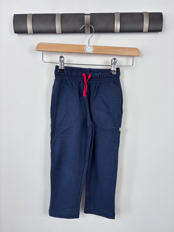 Frugi Navy Drawstring Joggers 18-24 Months-Trousers-Second Snuggle Preloved