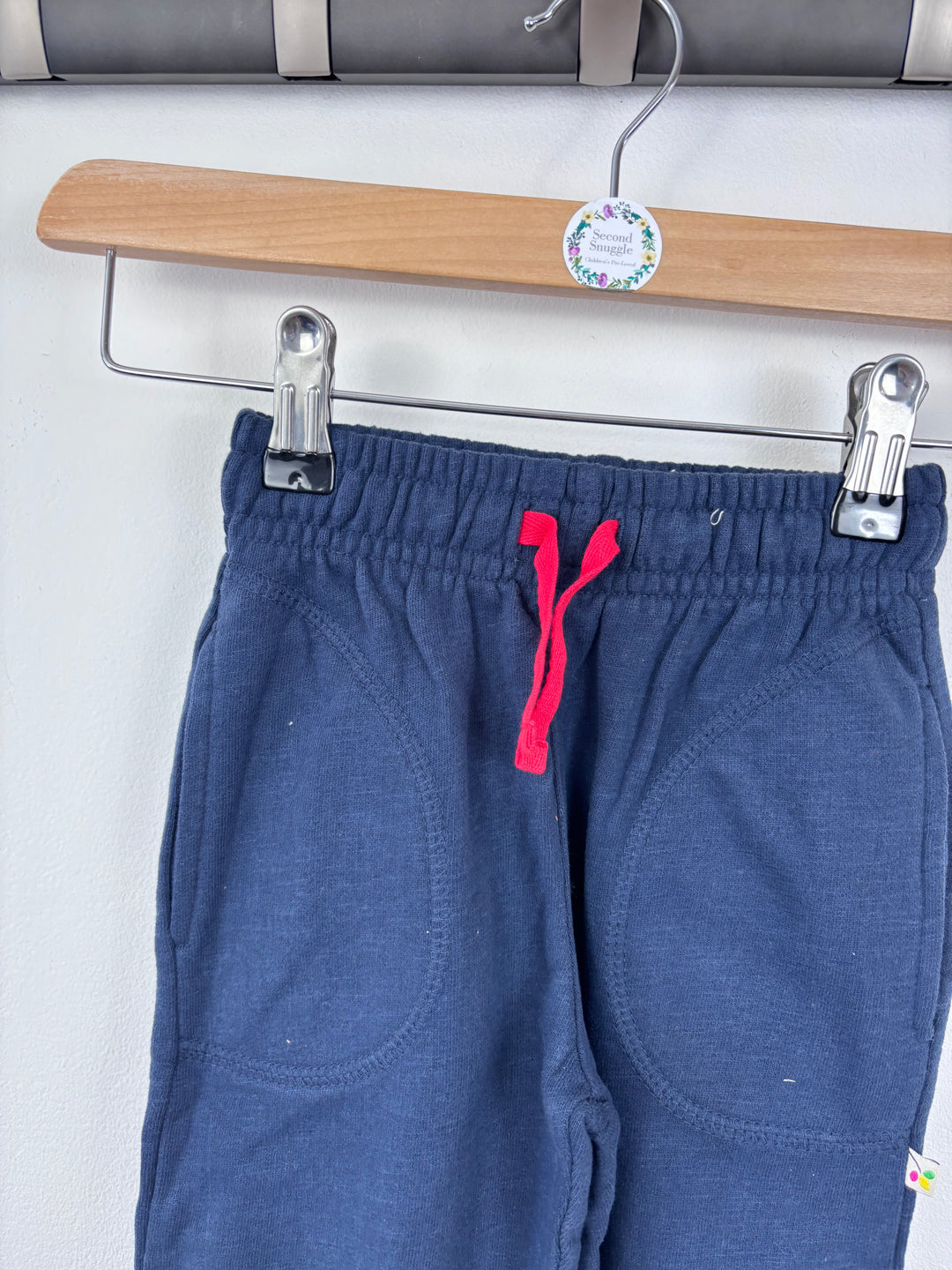 Frugi Navy Drawstring Joggers 18-24 Months-Trousers-Second Snuggle Preloved