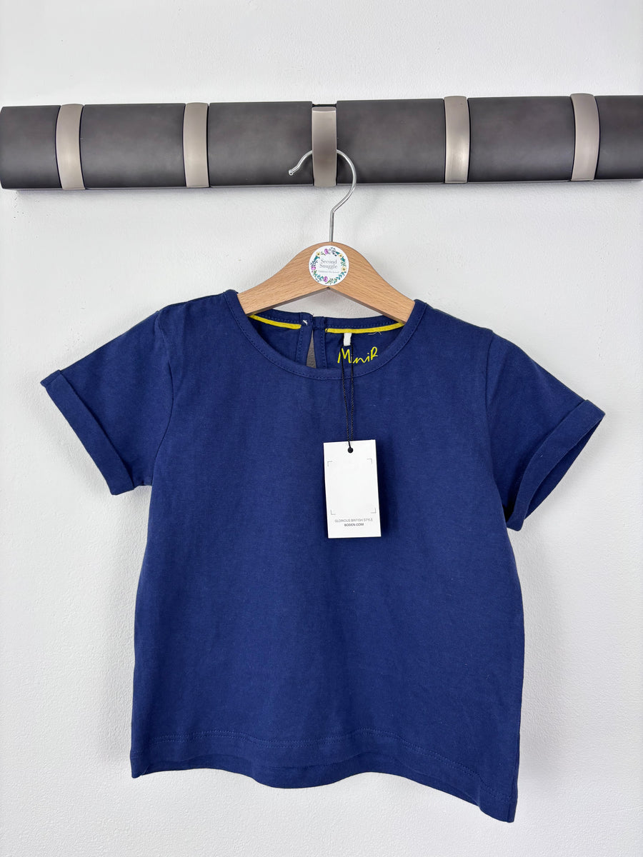 Mini Boden Navy Short Sleeve Tee 2-3 Years-Tops-Second Snuggle Preloved
