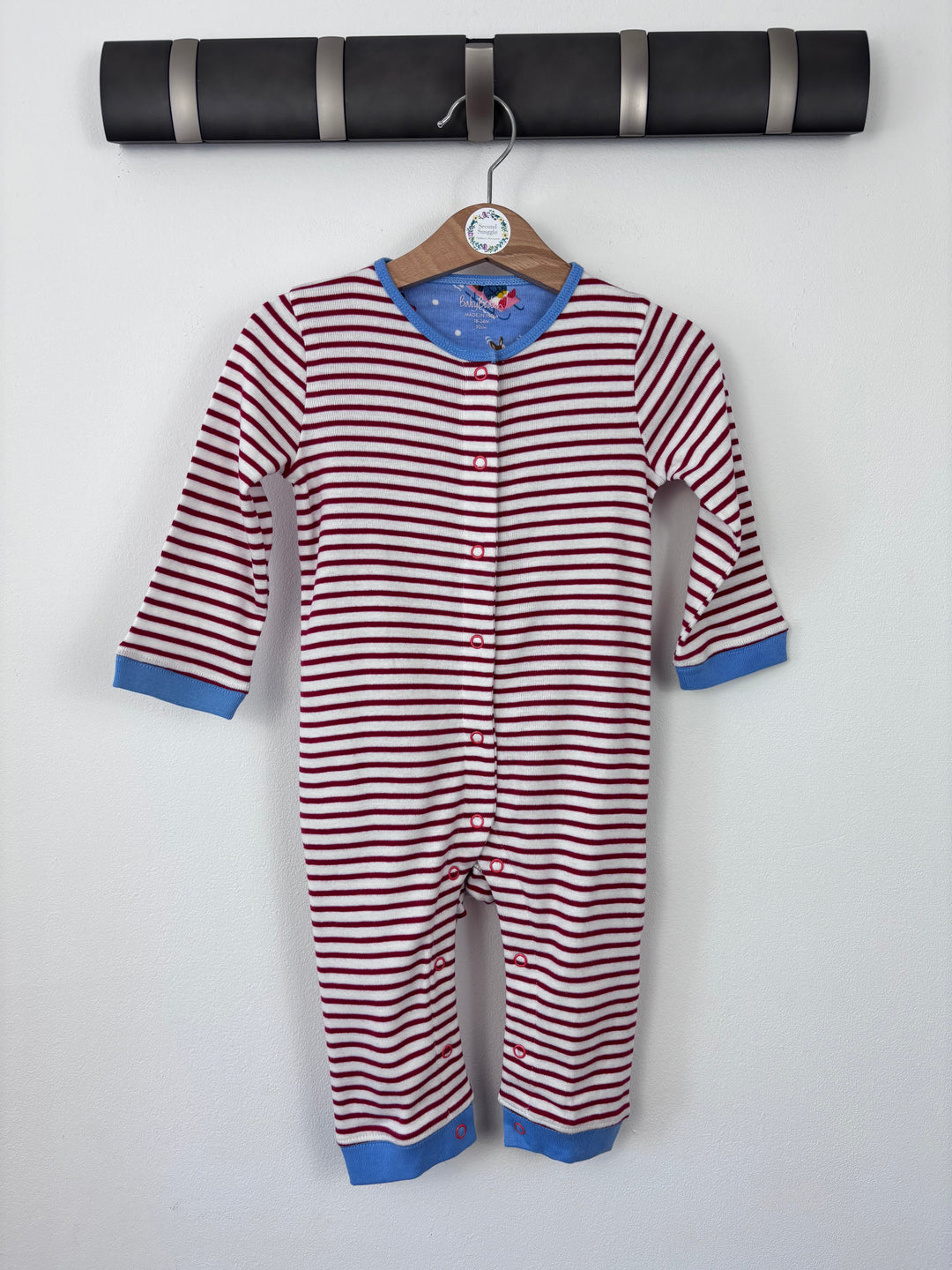 Baby Boden Red Stripe Zip Romper 18-24 Months-Rompers-Second Snuggle Preloved