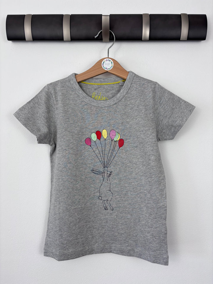 Boden Grey Bunny Balloon Graphic T-Shirt 6-7 Years-Tops-Second Snuggle Preloved