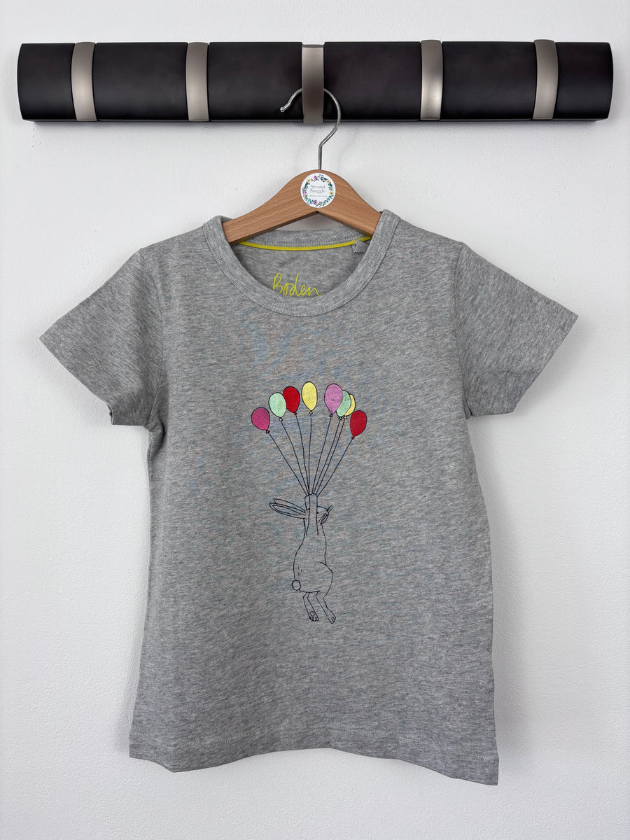 Boden Grey Bunny Balloon Graphic T-Shirt 6-7 Years-Tops-Second Snuggle Preloved