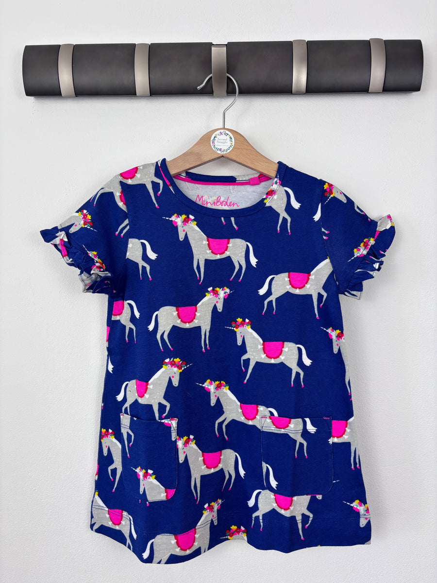 Mini Boden Navy Unicorn Print Tunic Dress 3-4 Years-Dresses-Second Snuggle Preloved