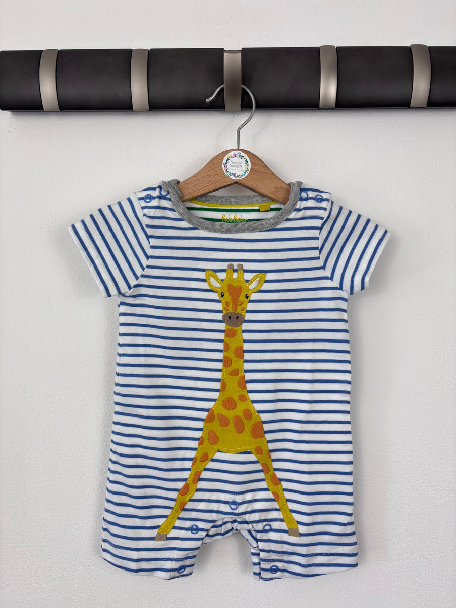 Baby Boden Giraffe Stripe Short Sleeve Romper 3-6 Months-Rompers-Second Snuggle Preloved
