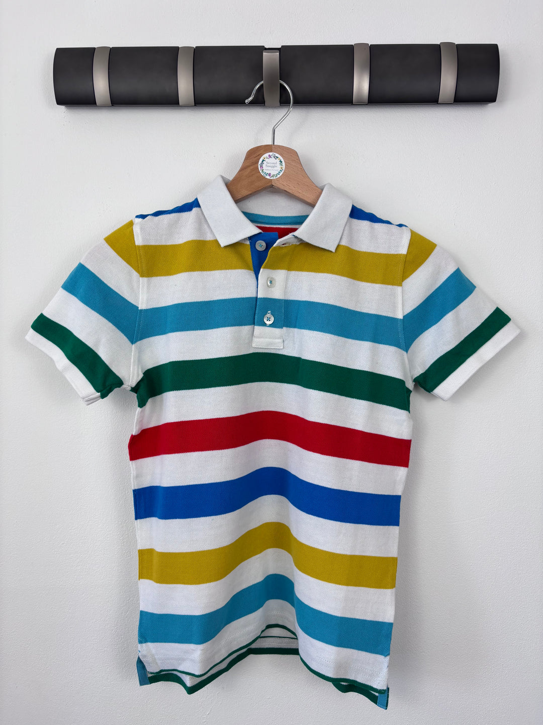 Boden Bold Stripe Short Sleeve Polo Shirt 8-9 Years-Tops-Second Snuggle Preloved